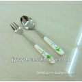 Modern design ceramic handle fork and spoon set